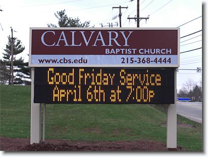 Calvary Baptist Church Amber, 32 x 128 matrix